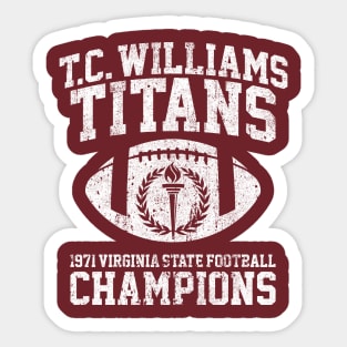 T.C. Williams Titans 1971 Football Champions Sticker